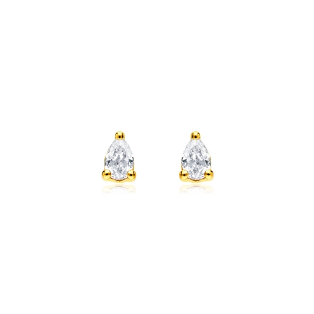 Pendientes oro 9k y circonitas blancas "Kolore"