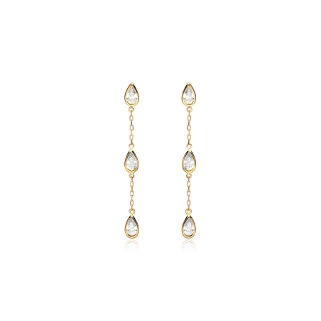 Pendientes oro 18k y circonitas "Tears"