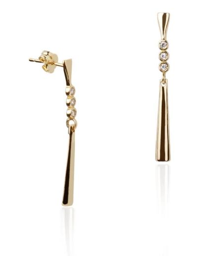 Pendientes "Candle" Oro 18k y circonitas