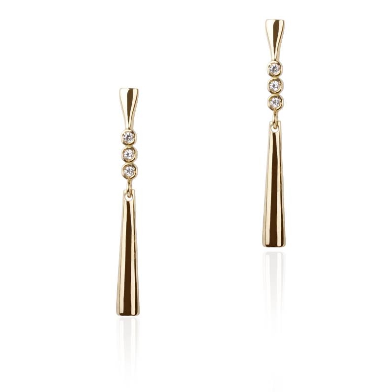 Pendientes "Candle" Oro 18k y circonitas