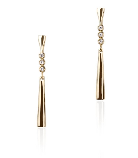 Pendientes "Candle" Oro 18k y circonitas