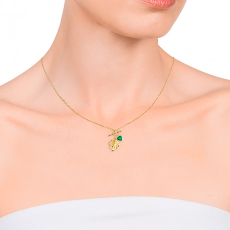 Collar Viceroy plata y circonita verde 61061C100-46