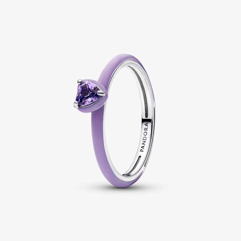 Anillo Pandora Corazón Chakra Morado 193088C04