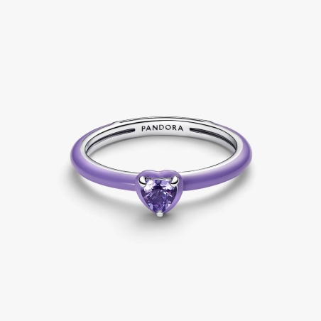 Anillo Pandora Corazón Chakra Morado 193088C04