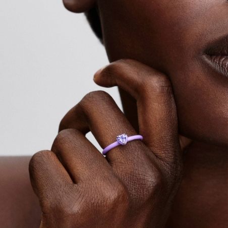 Anillo Pandora Corazón Chakra Morado 193088C04