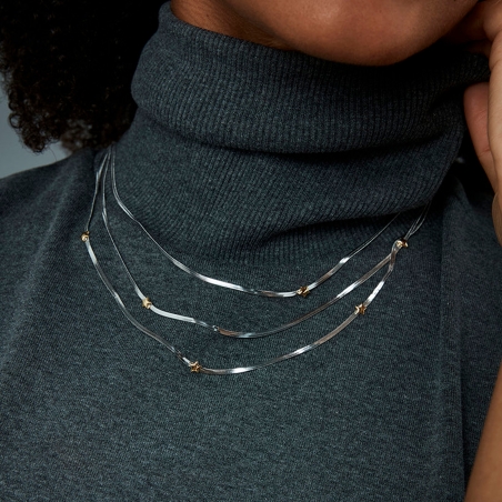 Collar Viceroy acero bicolor estrellas 14320C01000