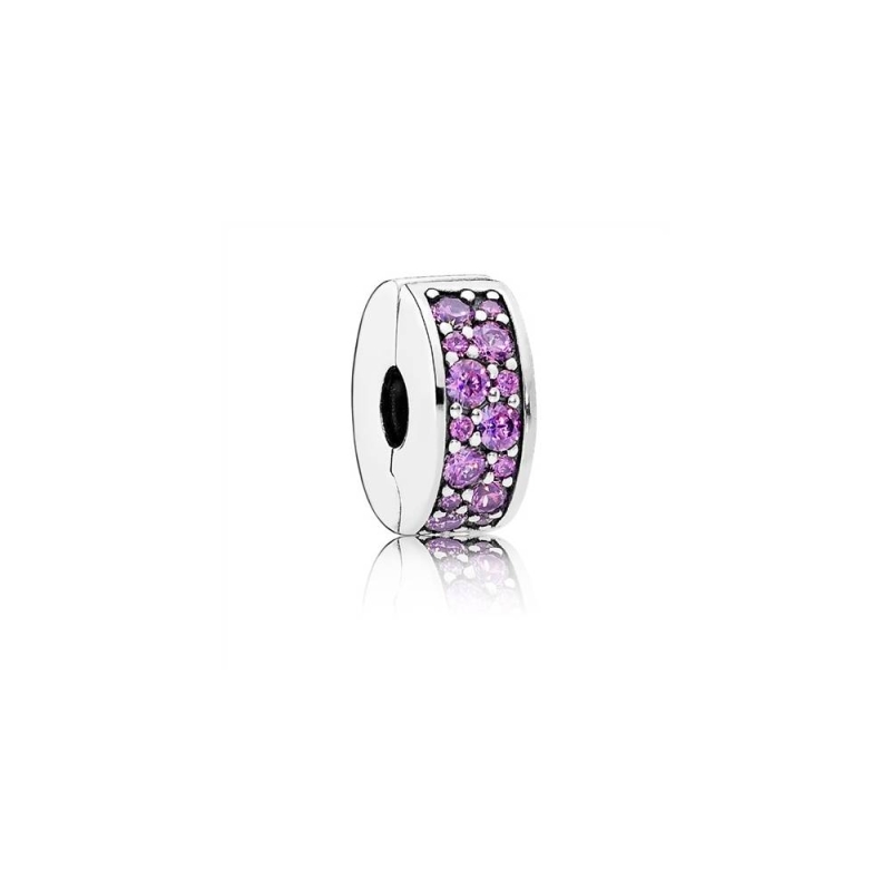 Charm clip Elegancia morada brillante 791817CFP