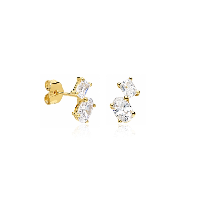 Pendientes oro 9k y circonitas "Keisi"