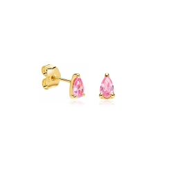 Pendientes oro 9k y circonitas rosas "Kolora"