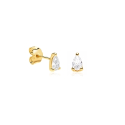 Pendientes oro 9k y circonitas blancas "Kolora"