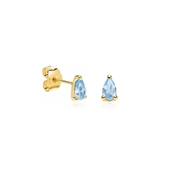 Pendientes oro 9k y circonitas azules "Kolora"