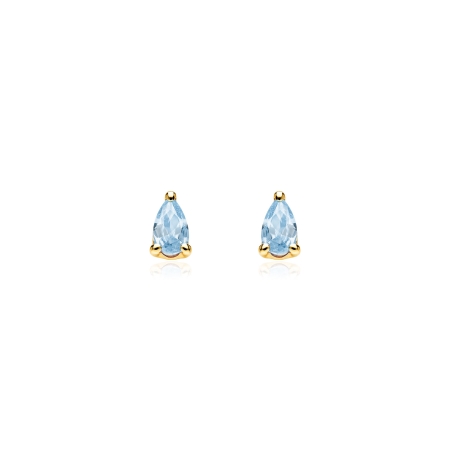 Pendientes oro 9k y circonitas azules "Kolora"