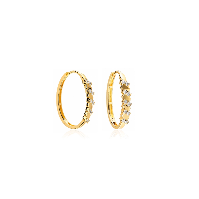 Pendientes oro 9k y circonitas "Coopola"