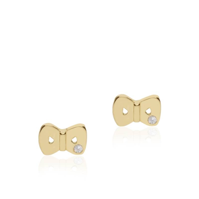 Pendientes Oro 18k Delfin con circonitas