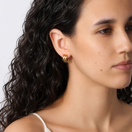Pendientes plata primera ley baño oro "Ayari"