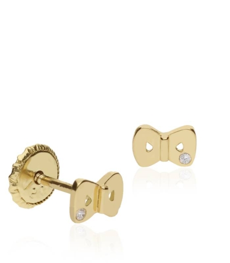 Pendientes Oro 18k Delfin con circonitas