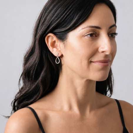 Pendientes Plata primera ley y circonitas "Leticia"