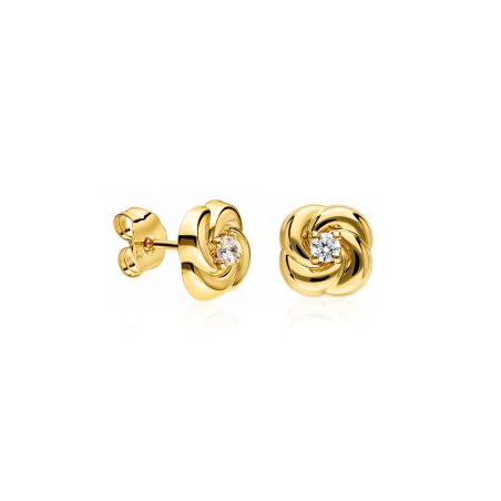 Pendientes oro 9k y circonitas "Zinnia"