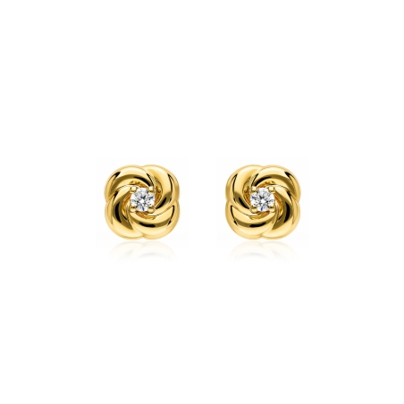 Pendientes oro 9k y circonitas "Zinnia"