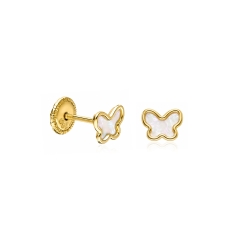Pendientes Oro 18k y nácar "Petit Nacre"