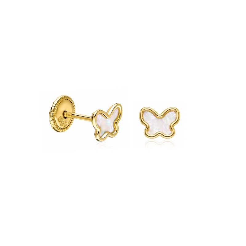 Pendientes Oro 18k y nácar "Petit Nacre"