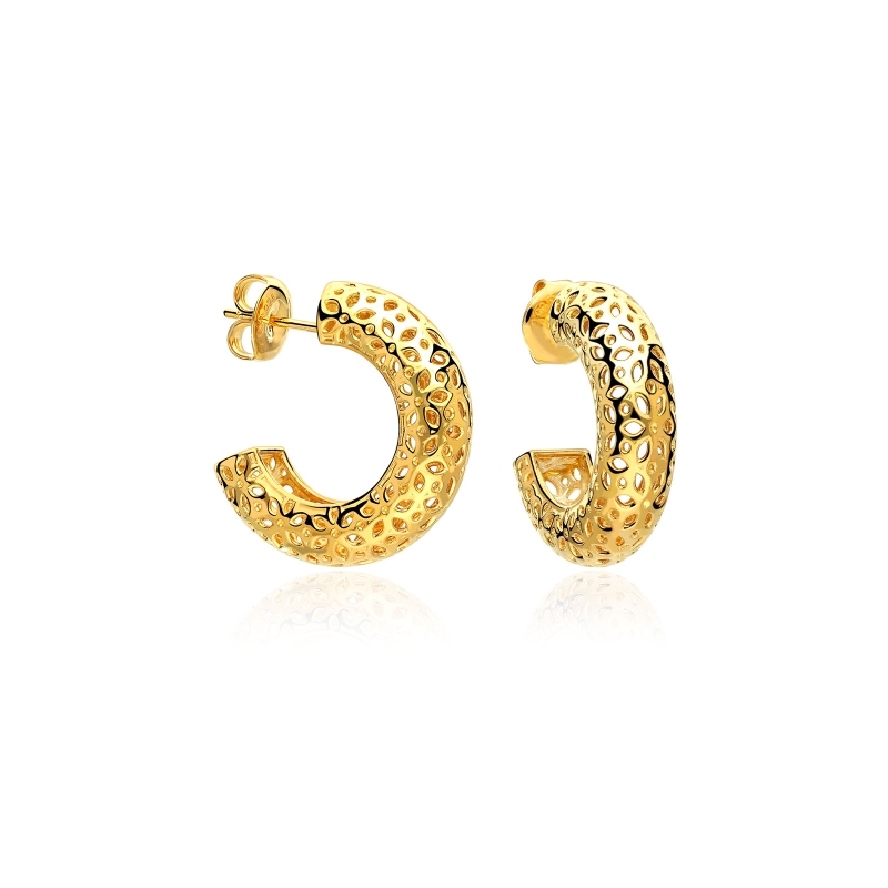Pendientes plata baño oro 18k "Abeil"