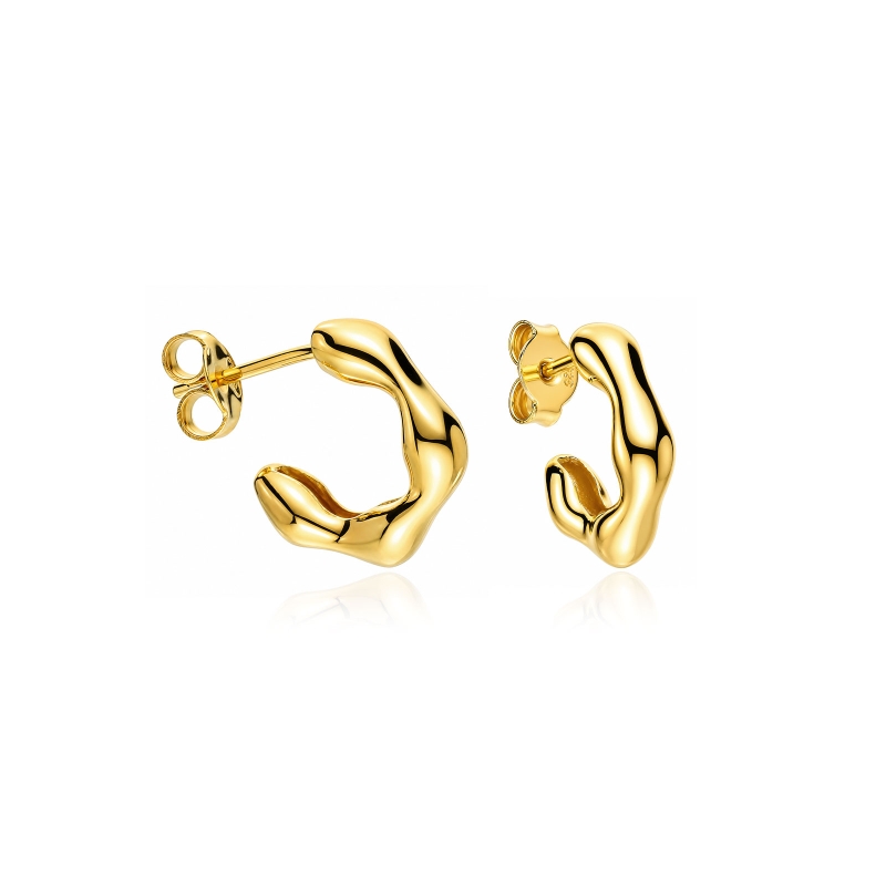 Pendientes plata con baño oro 18k "Mimba"