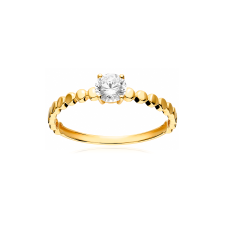 Anillo oro 18k y circonita "Hetfield"