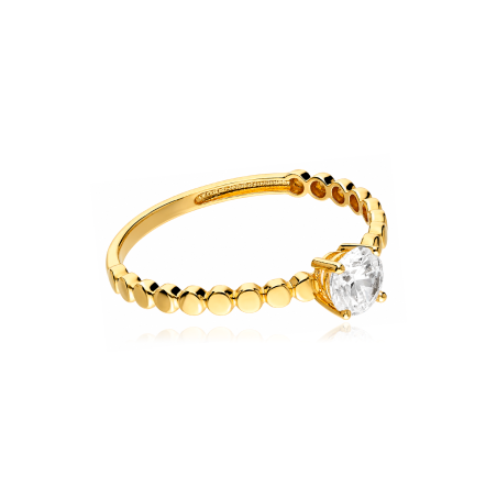 Anillo oro 18k y circonita "Hetfield"
