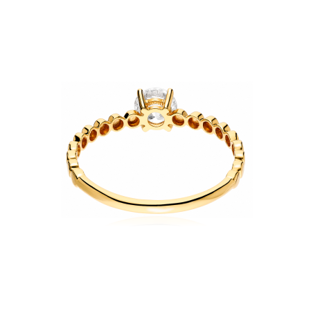 Anillo oro 18k y circonita "Hetfield"