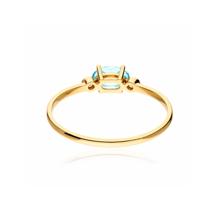 Anillo oro 18k aguamarina y diamantes 0.02cts "Pastels"