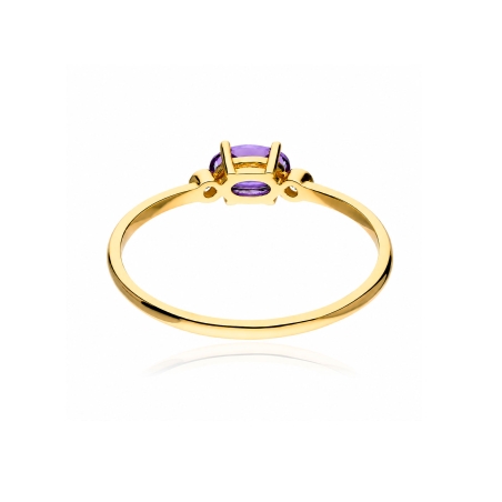 Anillo oro 18k amatista y diamantes 0.02cts "Pastels"