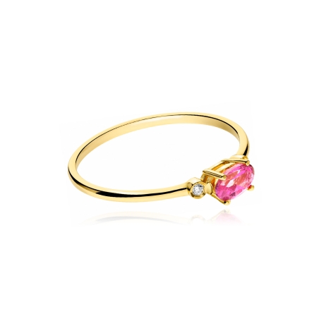 Anillo oro 18k topacio y diamantes 0.02cts "Pastels"