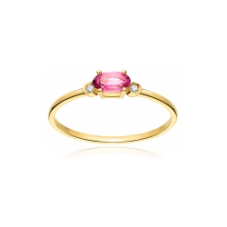 Anillo oro 18k topacio y diamantes 0.02cts "Pastels"
