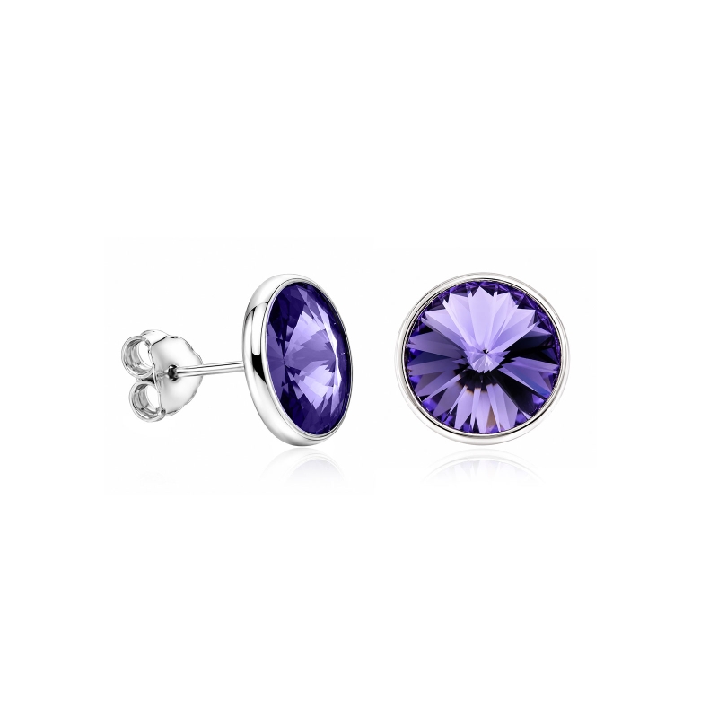 Pendientes plata primera ley 11mm "Chromatic Purple"