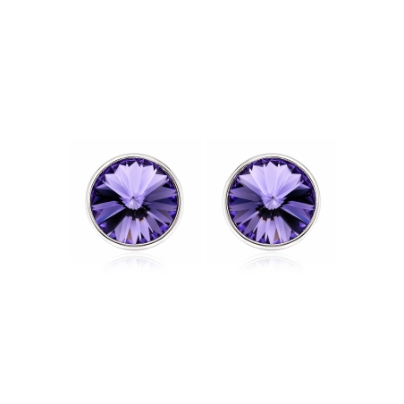 Pendientes plata primera ley 11mm "Chromatic Purple"