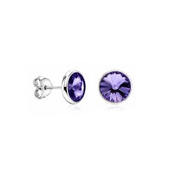 Pendientes plata primera ley 8mm "Chromatic Purple"