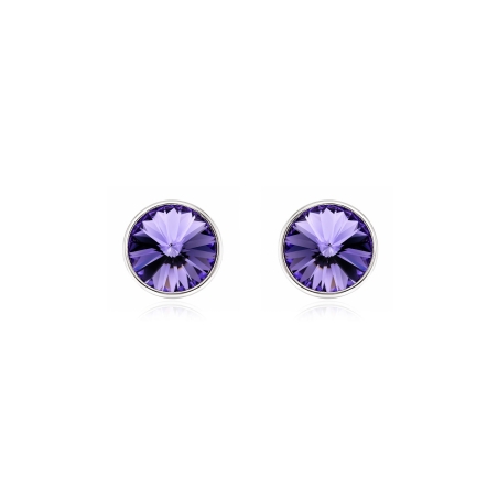 Pendientes plata primera ley 8mm "Chromatic Purple"
