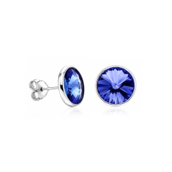 Pendientes plata primera ley 11mm "Chromatic Blue"