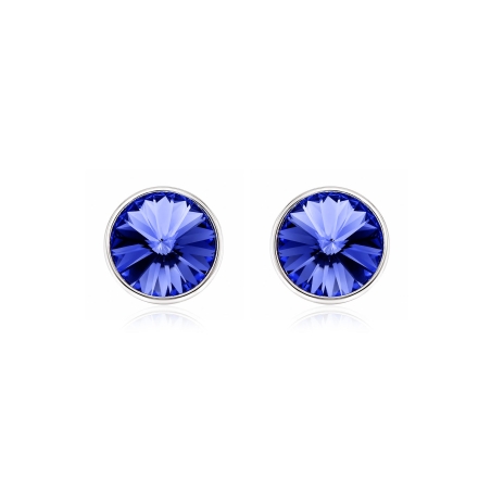 Pendientes plata primera ley 11mm "Chromatic Blue"