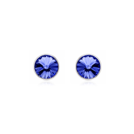 Pendientes plata primera ley 8mm "Chromatic Blue"