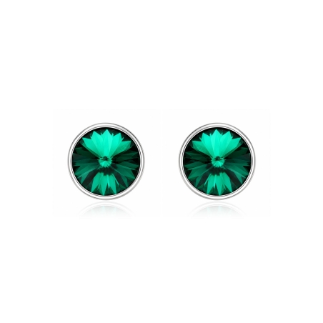 Pendientes plata primera ley 11mm "Chromatic Green"