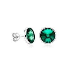 Pendientes plata primera ley 11mm "Chromatic Green"