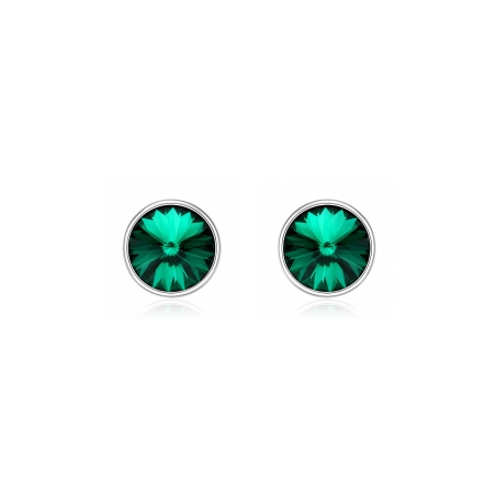 Pendientes plata primera ley 8mm "Chromatic Green"