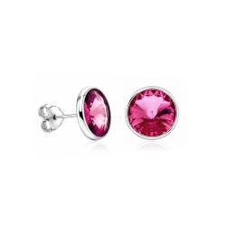 Pendientes plata primera ley 11mm "Chromatic Pink"