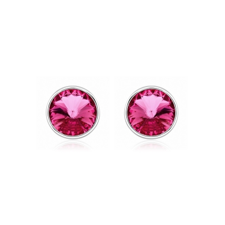 Pendientes plata primera ley 11mm "Chromatic Pink"