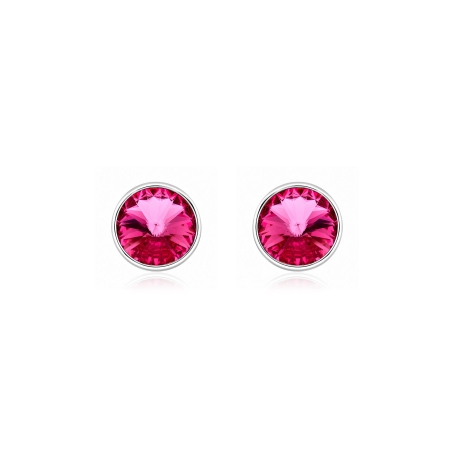 Pendientes plata primera ley 8mm "Chromatic Pink"