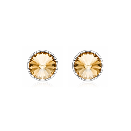 Pendientes plata primera ley 11mm "Chromatic Amber"