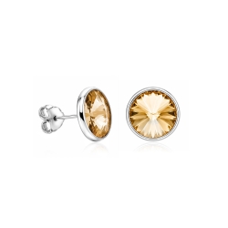 Pendientes plata primera ley 11mm "Chromatic Amber"