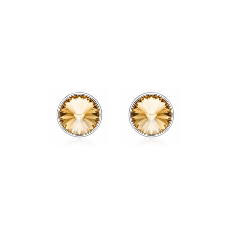 Pendientes plata primera ley 8mm "Chromatic Amber"